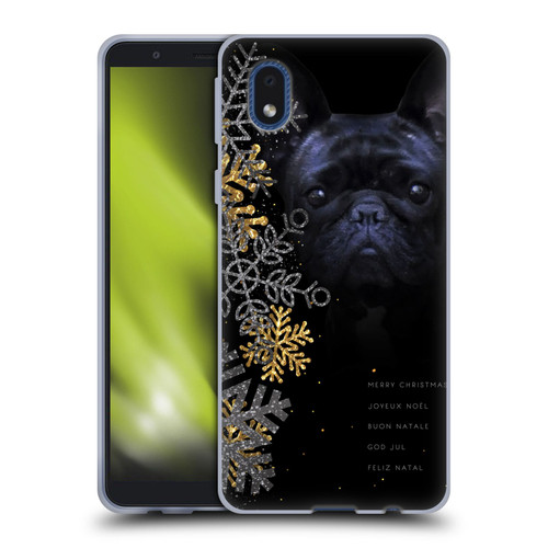 Klaudia Senator French Bulldog 2 Snow Flakes Soft Gel Case for Samsung Galaxy A01 Core (2020)