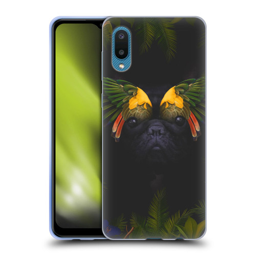 Klaudia Senator French Bulldog 2 Bird Feathers Soft Gel Case for Samsung Galaxy A02/M02 (2021)
