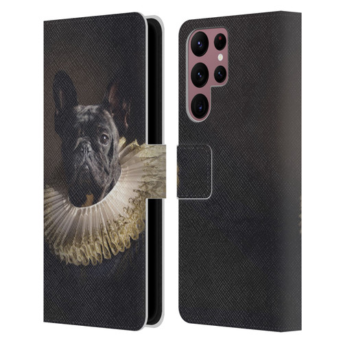 Klaudia Senator French Bulldog 2 King Leather Book Wallet Case Cover For Samsung Galaxy S22 Ultra 5G
