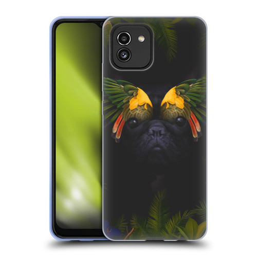 Klaudia Senator French Bulldog 2 Bird Feathers Soft Gel Case for Samsung Galaxy A03 (2021)