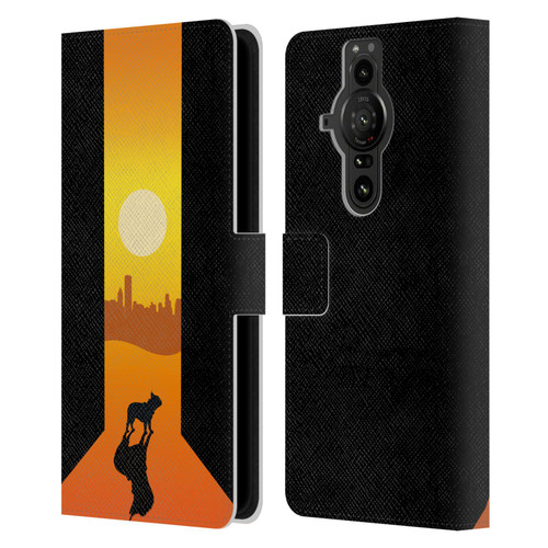 Klaudia Senator French Bulldog 2 Shadow At Sunset Leather Book Wallet Case Cover For Sony Xperia Pro-I