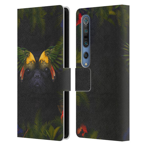 Klaudia Senator French Bulldog 2 Bird Feathers Leather Book Wallet Case Cover For Xiaomi Mi 10 5G / Mi 10 Pro 5G