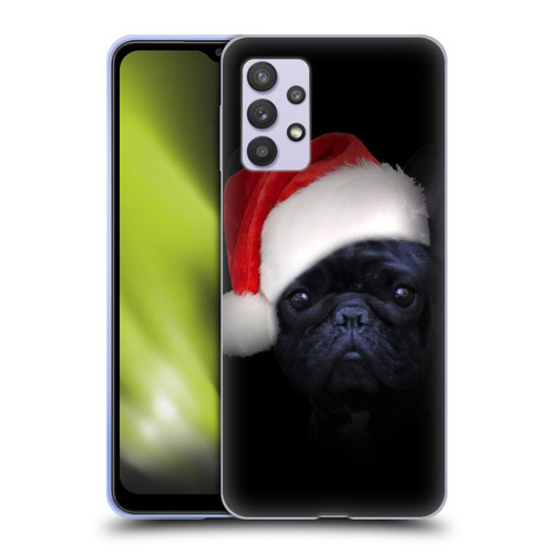 Klaudia Senator French Bulldog 2 Christmas Hat Soft Gel Case for Samsung Galaxy A32 5G / M32 5G (2021)