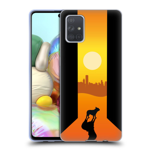 Klaudia Senator French Bulldog 2 Shadow At Sunset Soft Gel Case for Samsung Galaxy A71 (2019)