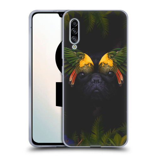 Klaudia Senator French Bulldog 2 Bird Feathers Soft Gel Case for Samsung Galaxy A90 5G (2019)