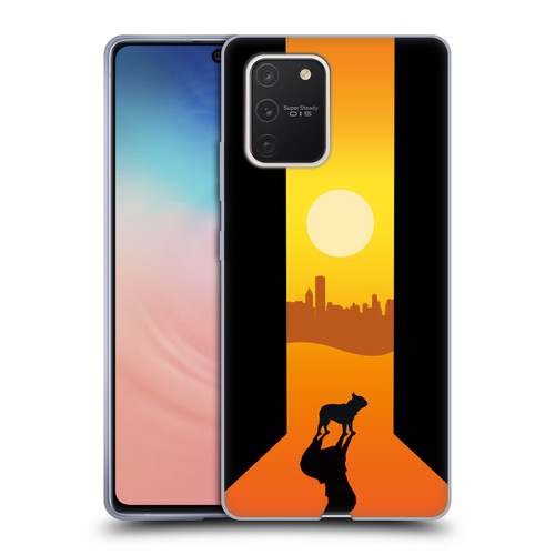 Klaudia Senator French Bulldog 2 Shadow At Sunset Soft Gel Case for Samsung Galaxy S10 Lite