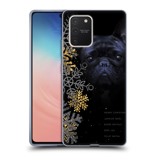 Klaudia Senator French Bulldog 2 Snow Flakes Soft Gel Case for Samsung Galaxy S10 Lite