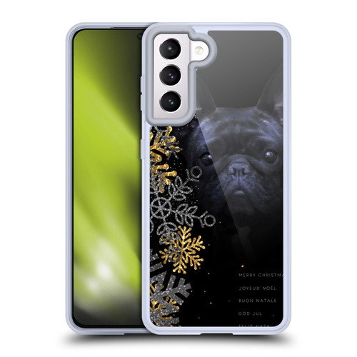 Klaudia Senator French Bulldog 2 Snow Flakes Soft Gel Case for Samsung Galaxy S21 5G