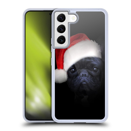 Klaudia Senator French Bulldog 2 Christmas Hat Soft Gel Case for Samsung Galaxy S22 5G