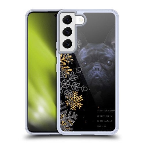 Klaudia Senator French Bulldog 2 Snow Flakes Soft Gel Case for Samsung Galaxy S22 5G