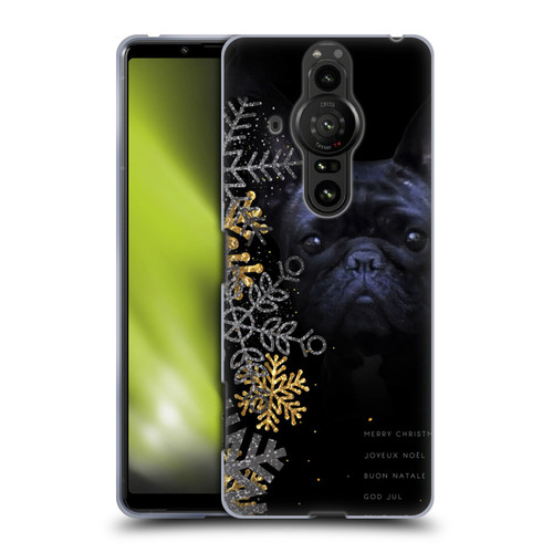 Klaudia Senator French Bulldog 2 Snow Flakes Soft Gel Case for Sony Xperia Pro-I
