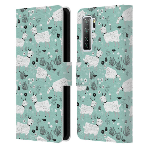 Andrea Lauren Design Animals Goats Leather Book Wallet Case Cover For Huawei Nova 7 SE/P40 Lite 5G