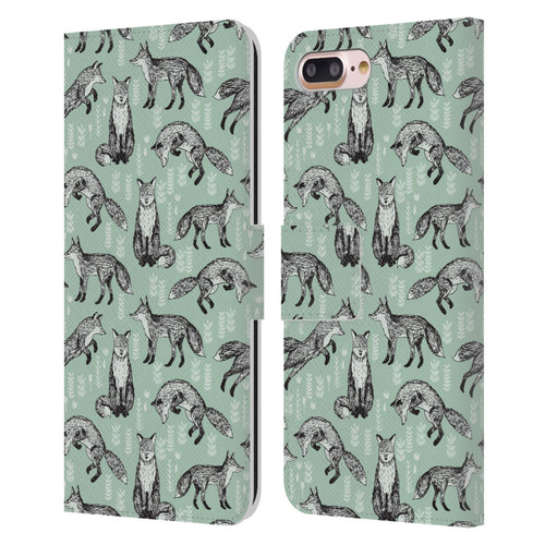 Andrea Lauren Design Animals Fox Leather Book Wallet Case Cover For Apple iPhone 7 Plus / iPhone 8 Plus