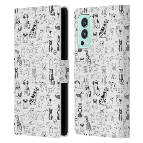 Andrea Lauren Design Animals Canine Line Leather Book Wallet Case Cover For OnePlus Nord 2 5G