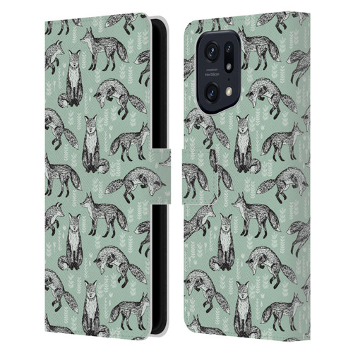 Andrea Lauren Design Animals Fox Leather Book Wallet Case Cover For OPPO Find X5 Pro