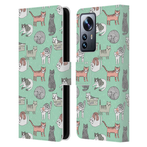 Andrea Lauren Design Animals Cats Leather Book Wallet Case Cover For Xiaomi 12 Pro