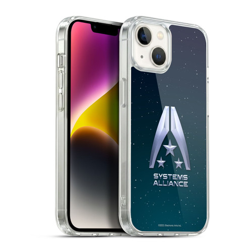 EA Bioware Mass Effect Graphics Systems Alliance Logo Soft Gel Case for Apple iPhone 14 Plus & MagSafe