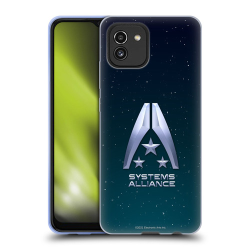 EA Bioware Mass Effect Graphics Systems Alliance Logo Soft Gel Case for Samsung Galaxy A03 (2021)