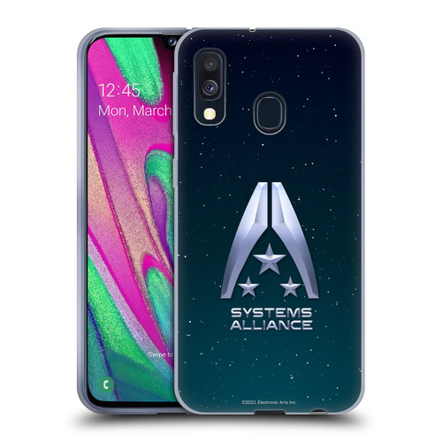 EA Bioware Mass Effect Graphics Systems Alliance Logo Soft Gel Case for Samsung Galaxy A40 (2019)