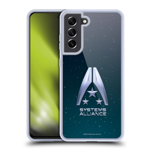 EA Bioware Mass Effect Graphics Systems Alliance Logo Soft Gel Case for Samsung Galaxy S21 FE 5G & MagSafe