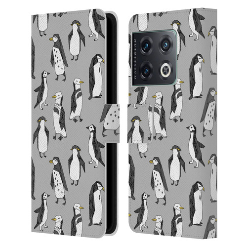 Andrea Lauren Design Birds Gray Penguins Leather Book Wallet Case Cover For OnePlus 10 Pro