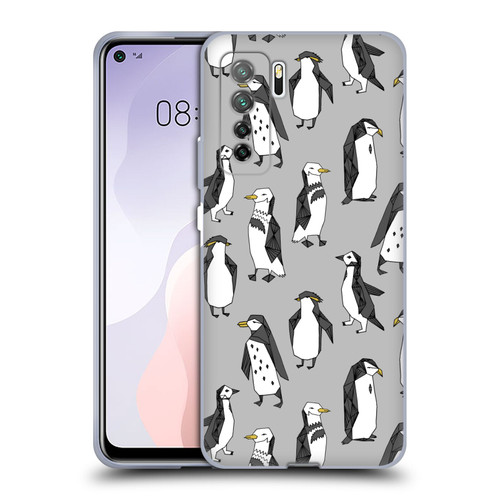 Andrea Lauren Design Birds Gray Penguins Soft Gel Case for Huawei Nova 7 SE/P40 Lite 5G
