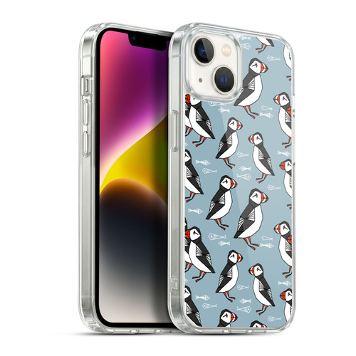 Andrea Lauren Design Birds Puffins Soft Gel Case for Apple iPhone 14 Plus & MagSafe