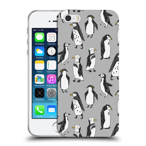 Andrea Lauren Design Birds Gray Penguins Soft Gel Case for Apple iPhone 5 / 5s / iPhone SE 2016