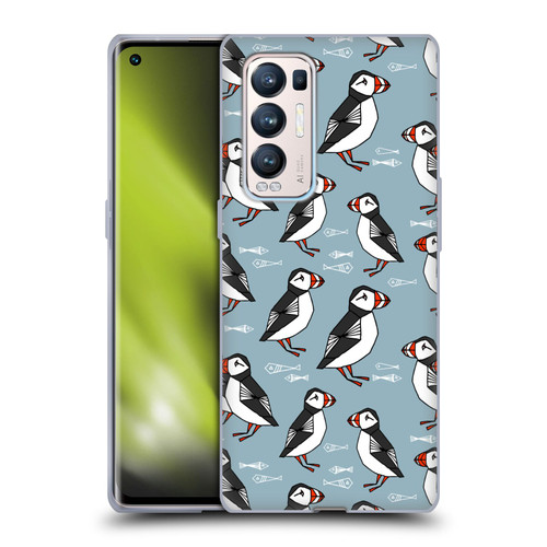 Andrea Lauren Design Birds Puffins Soft Gel Case for OPPO Find X3 Neo / Reno5 Pro+ 5G