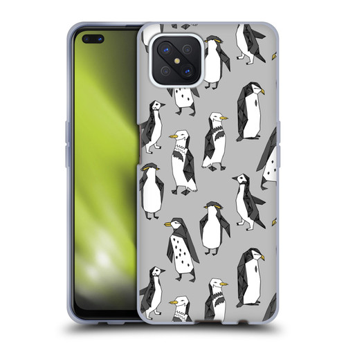 Andrea Lauren Design Birds Gray Penguins Soft Gel Case for OPPO Reno4 Z 5G