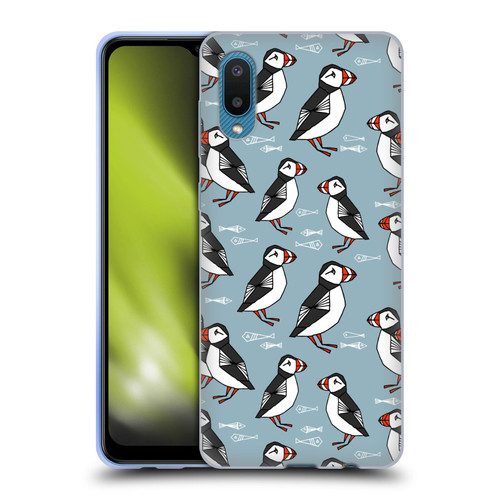 Andrea Lauren Design Birds Puffins Soft Gel Case for Samsung Galaxy A02/M02 (2021)