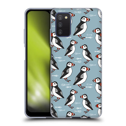 Andrea Lauren Design Birds Puffins Soft Gel Case for Samsung Galaxy A03s (2021)