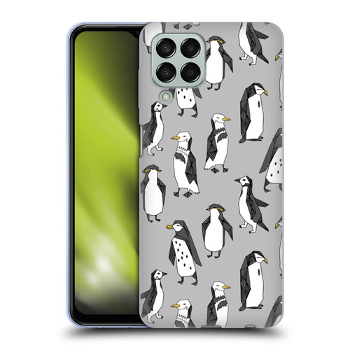 Andrea Lauren Design Birds Gray Penguins Soft Gel Case for Samsung Galaxy M33 (2022)