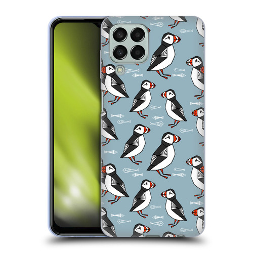 Andrea Lauren Design Birds Puffins Soft Gel Case for Samsung Galaxy M33 (2022)