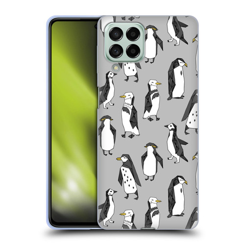 Andrea Lauren Design Birds Gray Penguins Soft Gel Case for Samsung Galaxy M53 (2022)