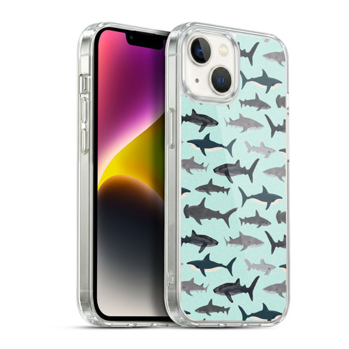 Andrea Lauren Design Sea Animals Sharks Soft Gel Case for Apple iPhone 14