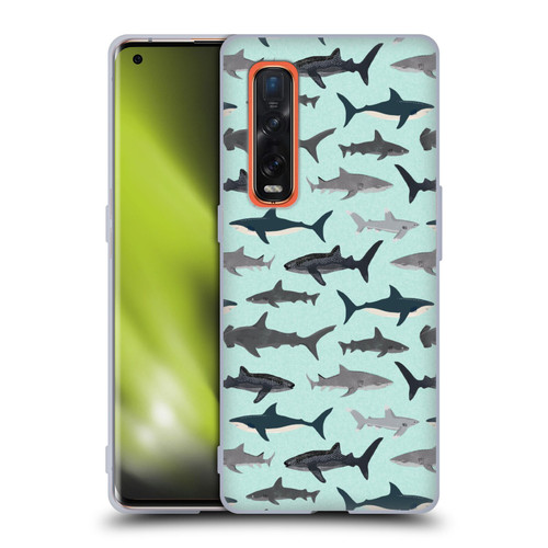 Andrea Lauren Design Sea Animals Sharks Soft Gel Case for OPPO Find X2 Pro 5G