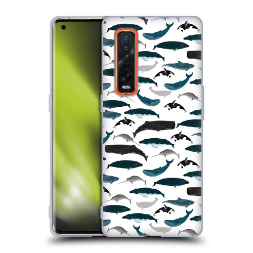 Andrea Lauren Design Sea Animals Whales Soft Gel Case for OPPO Find X2 Pro 5G