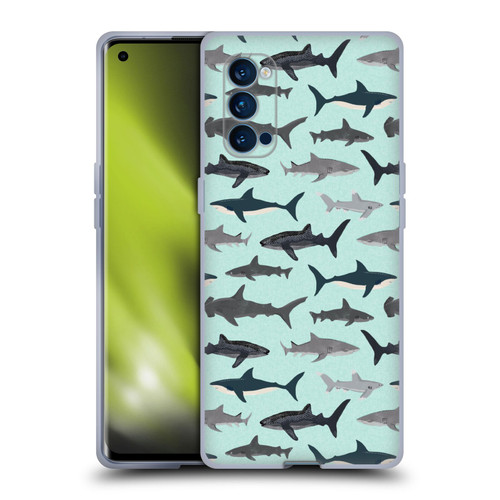 Andrea Lauren Design Sea Animals Sharks Soft Gel Case for OPPO Reno 4 Pro 5G