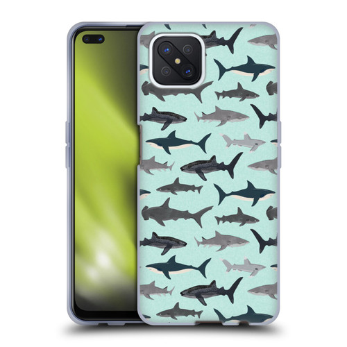 Andrea Lauren Design Sea Animals Sharks Soft Gel Case for OPPO Reno4 Z 5G