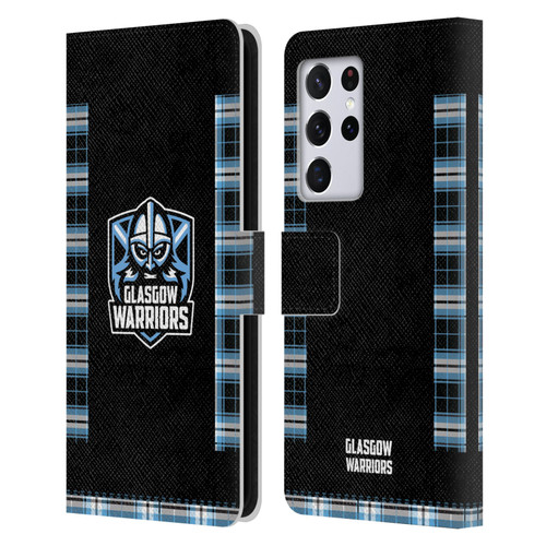 Glasgow Warriors 2020/21 Crest Kit Home Leather Book Wallet Case Cover For Samsung Galaxy S21 Ultra 5G