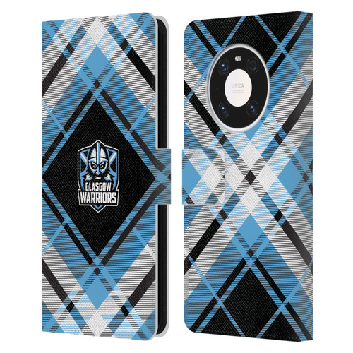 Glasgow Warriors Logo 2 Diagonal Tartan Leather Book Wallet Case Cover For Huawei Mate 40 Pro 5G