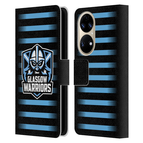 Glasgow Warriors Logo 2 Stripes Leather Book Wallet Case Cover For Huawei P50