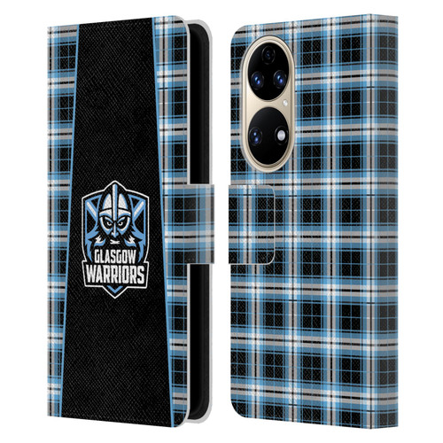 Glasgow Warriors Logo 2 Tartan Leather Book Wallet Case Cover For Huawei P50