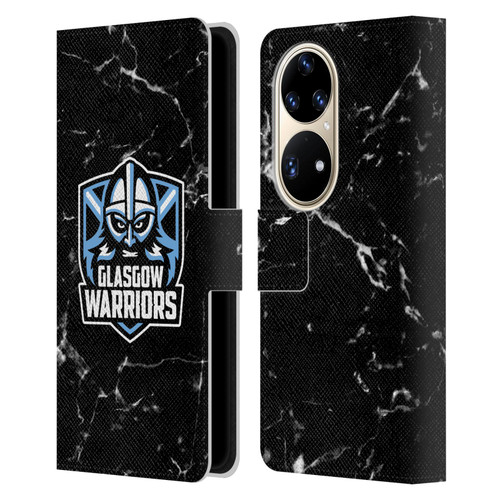 Glasgow Warriors Logo 2 Marble Leather Book Wallet Case Cover For Huawei P50 Pro