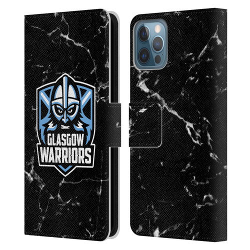 Glasgow Warriors Logo 2 Marble Leather Book Wallet Case Cover For Apple iPhone 12 / iPhone 12 Pro