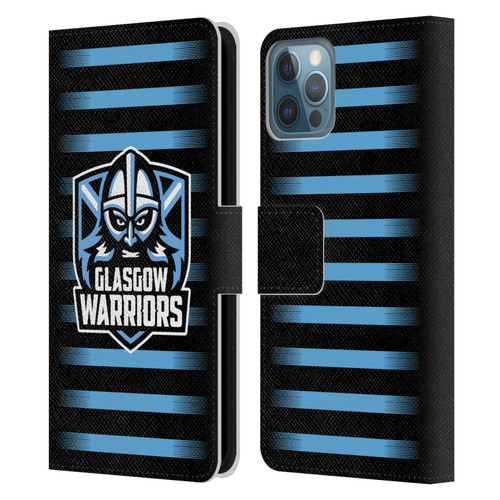 Glasgow Warriors Logo 2 Stripes Leather Book Wallet Case Cover For Apple iPhone 12 / iPhone 12 Pro