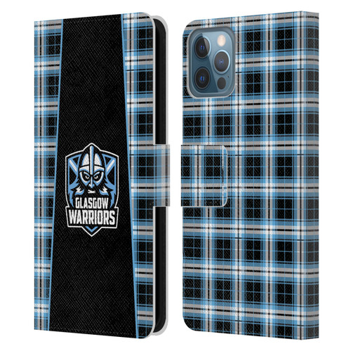 Glasgow Warriors Logo 2 Tartan Leather Book Wallet Case Cover For Apple iPhone 12 / iPhone 12 Pro