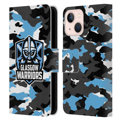 Glasgow Warriors Logo 2 Camouflage Leather Book Wallet Case Cover For Apple iPhone 13 Mini
