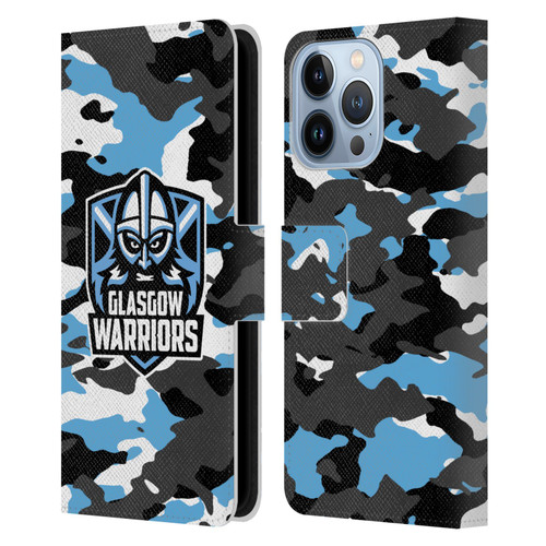 Glasgow Warriors Logo 2 Camouflage Leather Book Wallet Case Cover For Apple iPhone 13 Pro